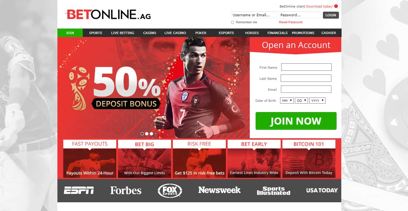 BetOnline Homepage Screenshot