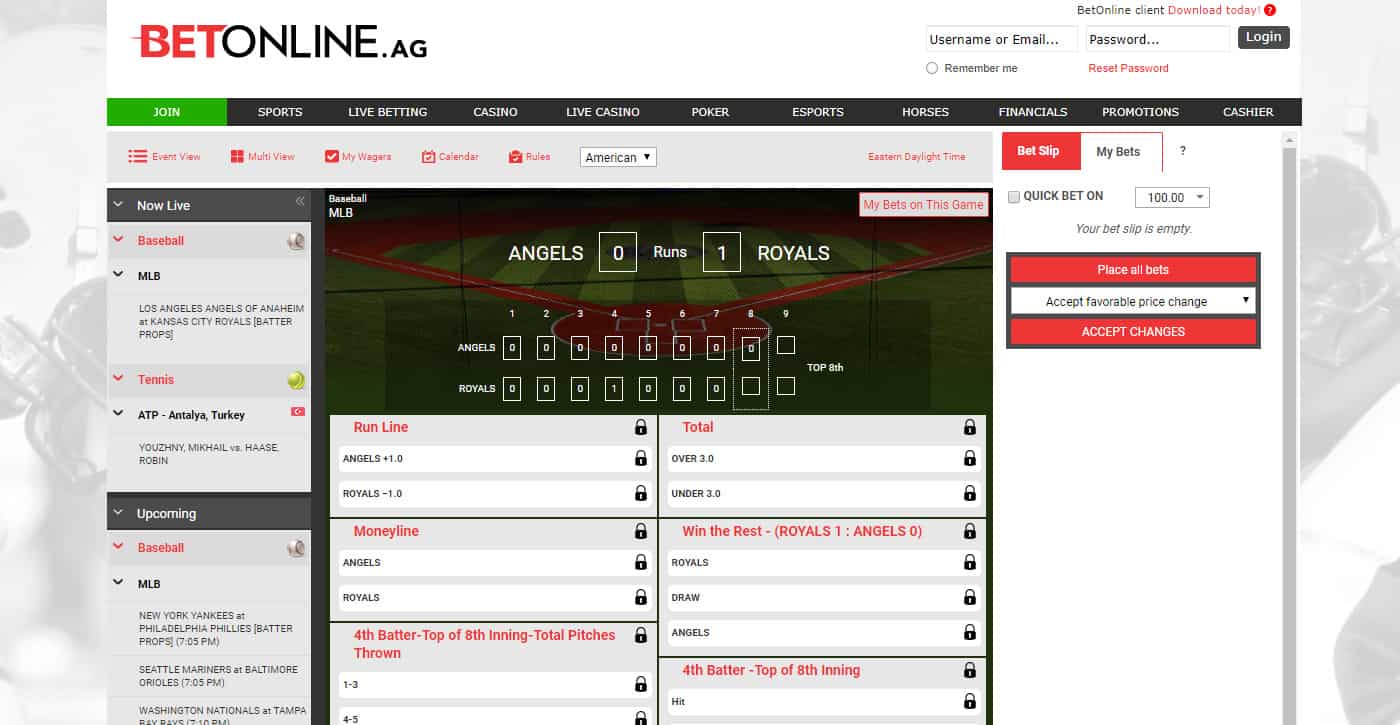 BetOnline Live Betting Screenshot