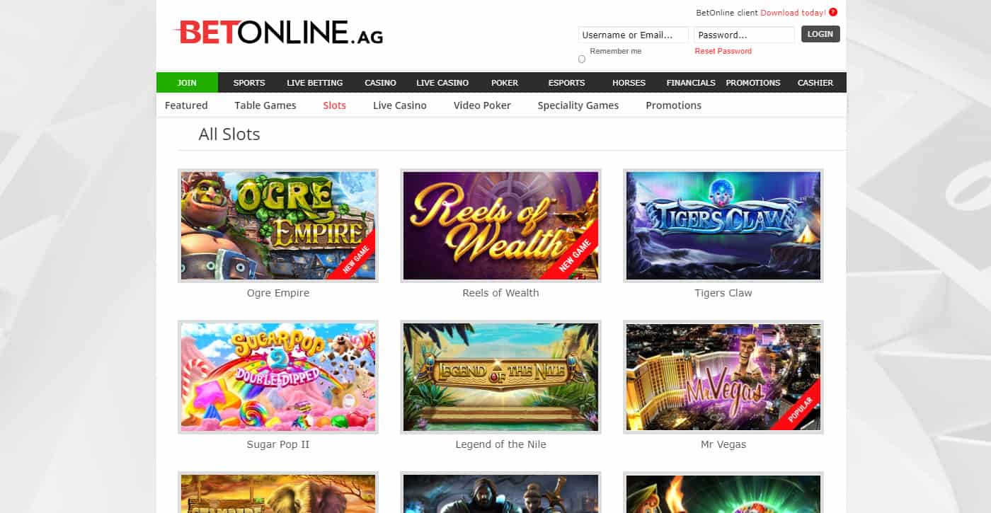 BetOnline Slots Screenshot