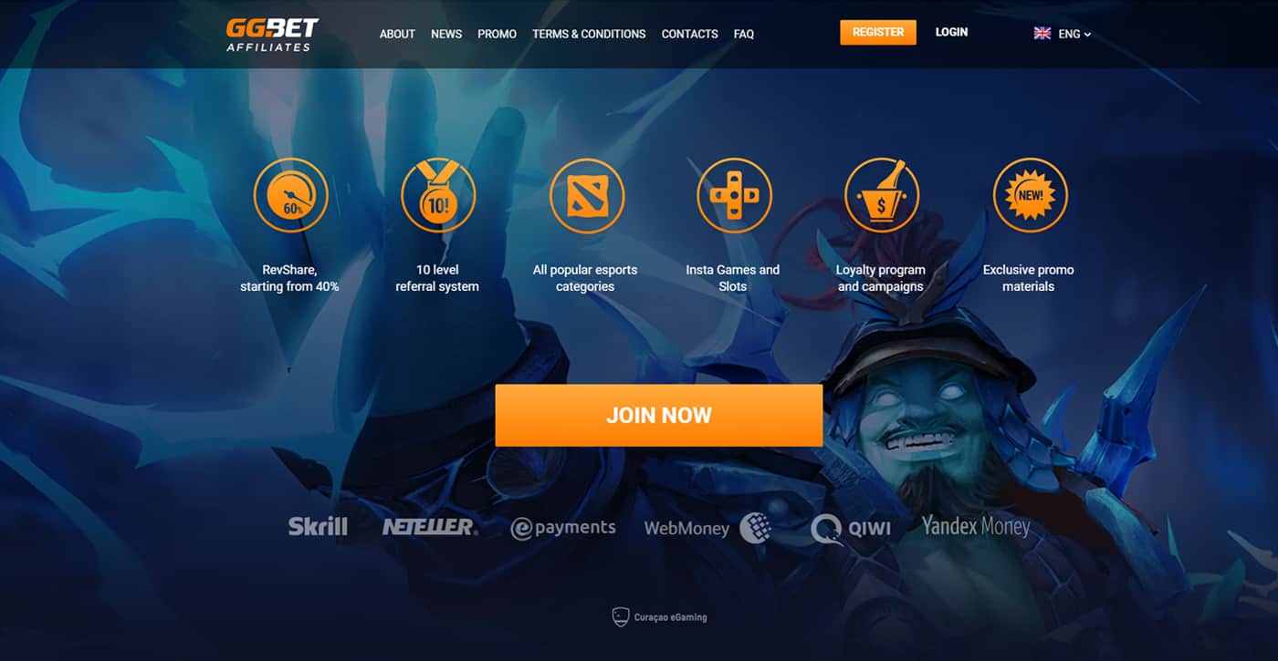 GG.Bet Affiliate Program Screenshot