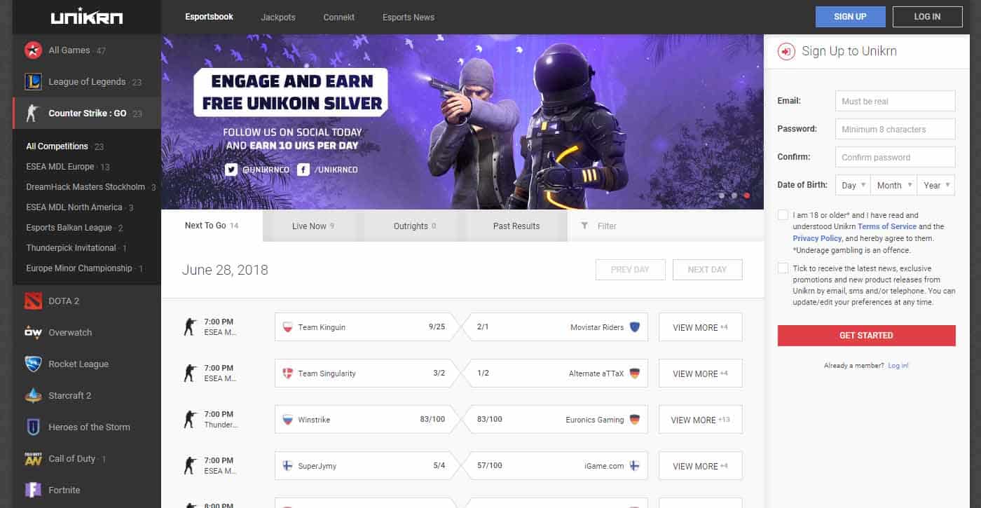 Unikrn CS:GO Screenshot