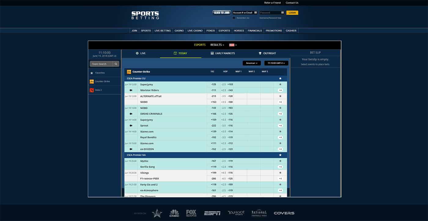 SportsBetting.ag Esports Screenshot
