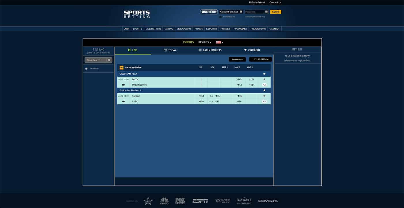 SportsBetting.ag Live Esports Screenshot