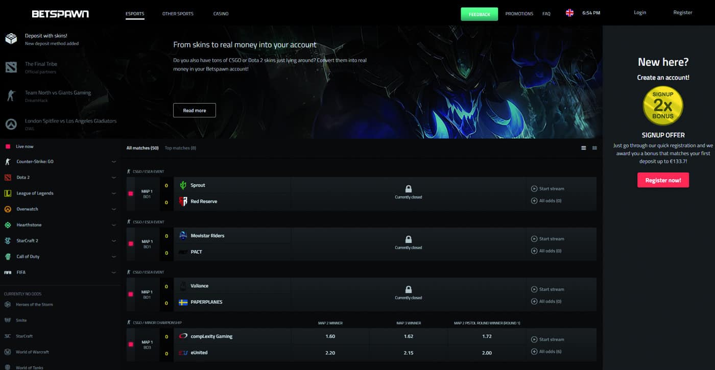 Betspawn Esports Screenshot