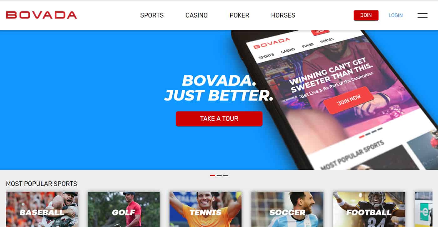 Bovada Homepage Screenshot