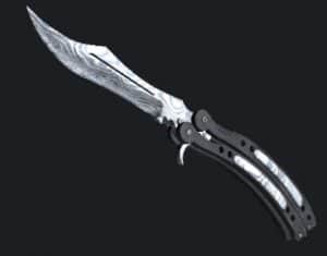 Butterfly Knife Damascus Steel Skin