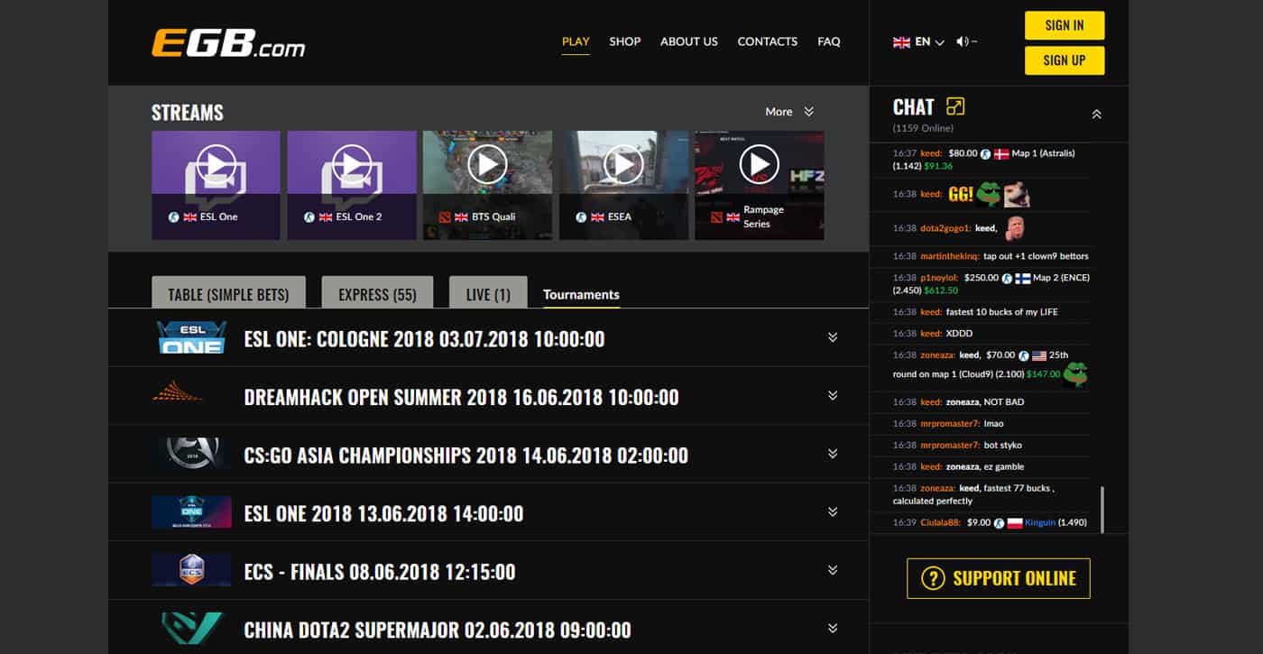 EGB.com Play Tournaments Screenshot