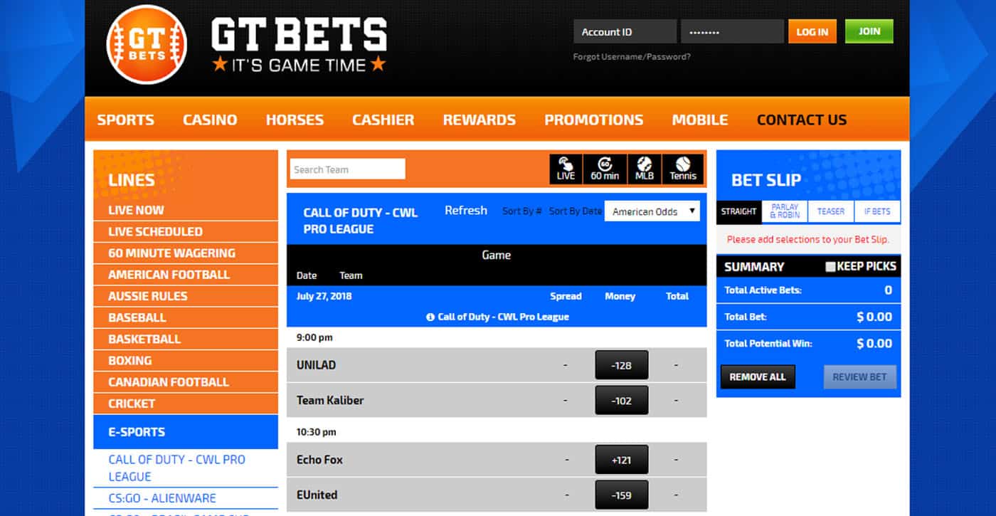 GTBets Esports Screenshot