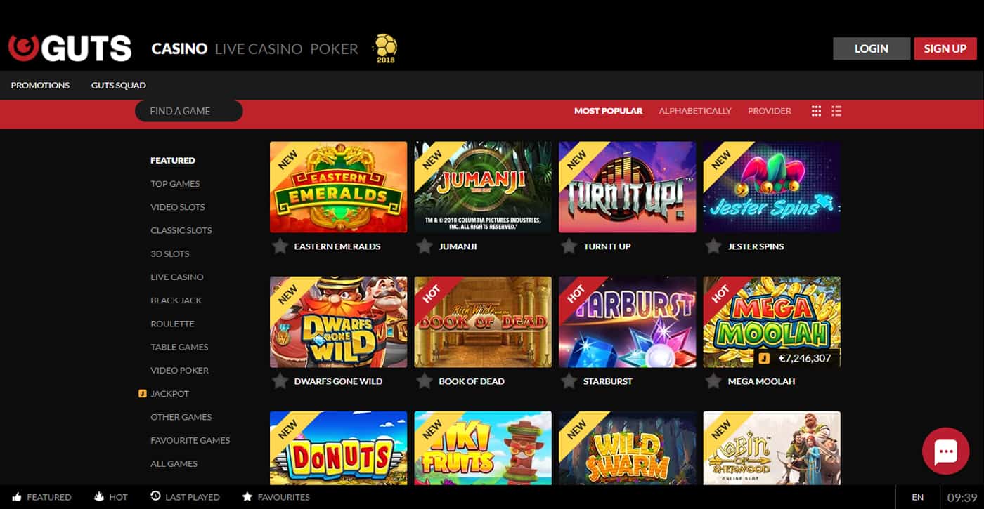 Guts Casino Screenshot