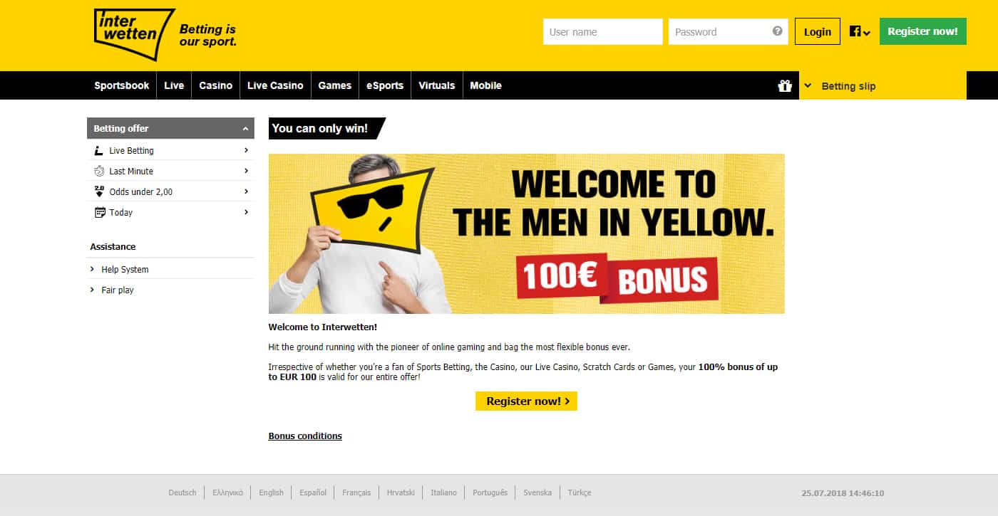 Interwetten Bonus Screenshot