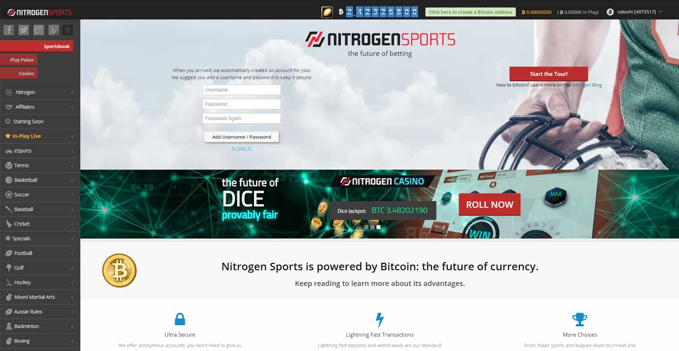 Nitrogen Homepage Screenshot