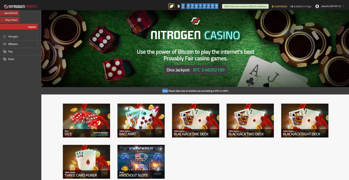 Nitrogen Casino Screenshot