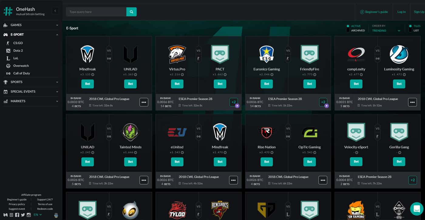 OneHash Esports Screenshot