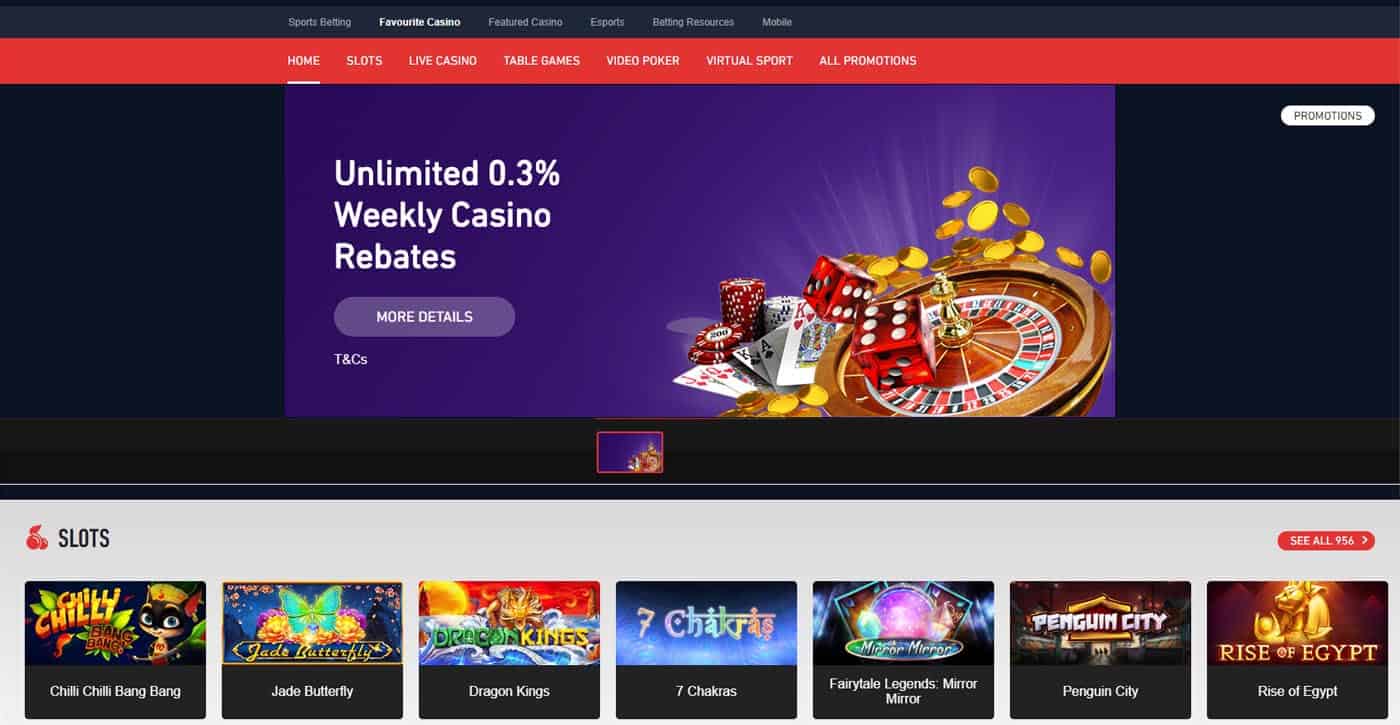 Pinnacle Favourite Casino Screenshot