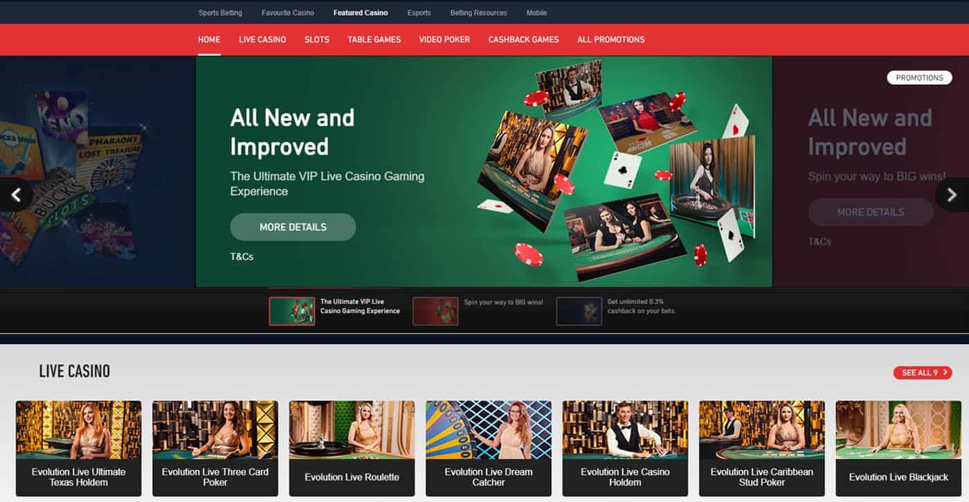 Pinnacle Featured Casino Screenshot