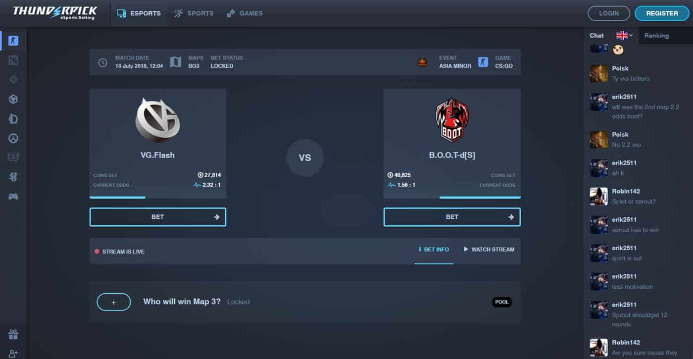 Thunderpick CS:GO Live Screenshot
