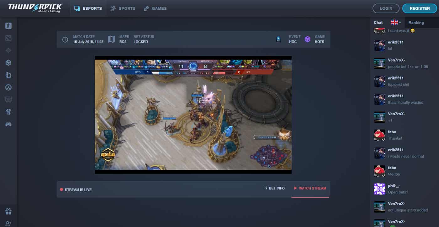 Thunderpick Heroes of the Storm Stream Screenshot