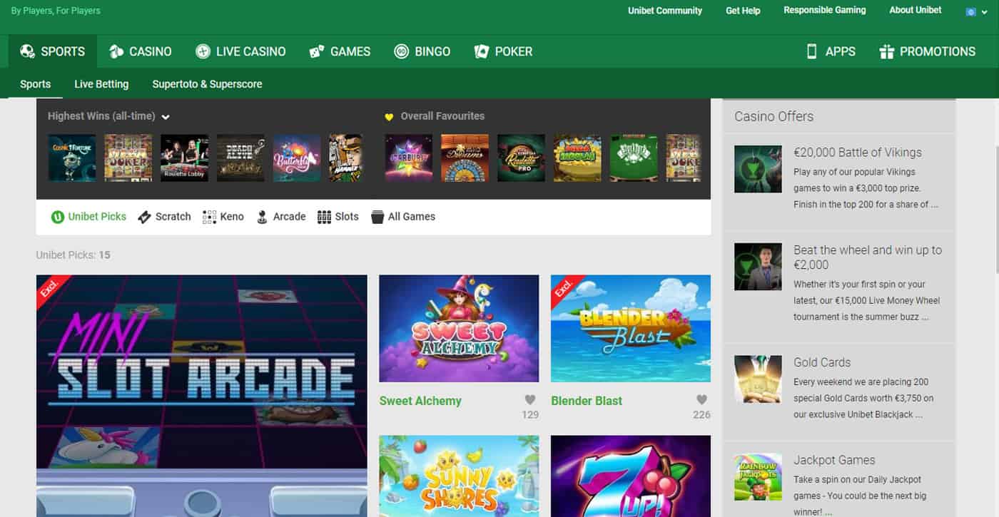 Unibet Games Screenshot