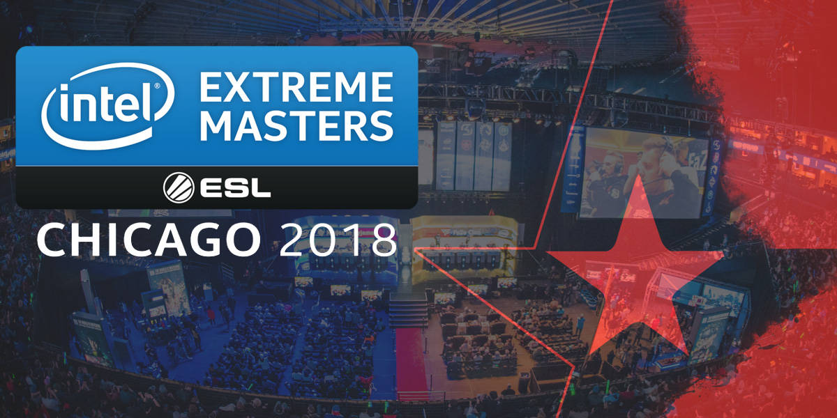 Intel Extreme Masters Logo and Astralis logo on CS:GO Tournament Background