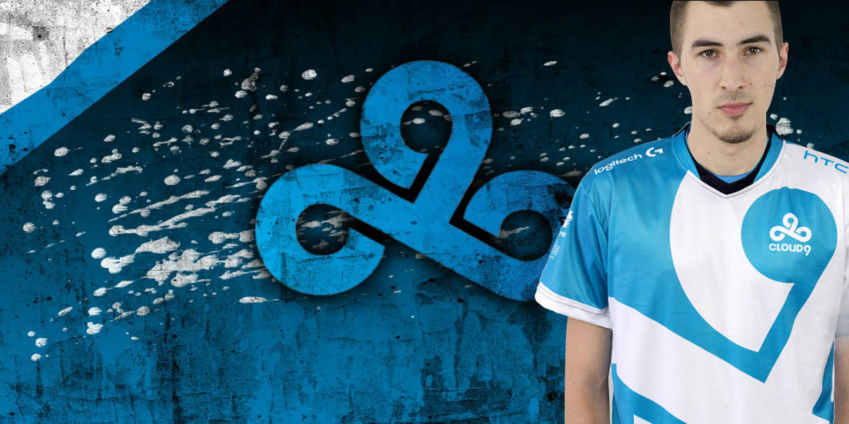 Fabien ‘kioShiMa’ Fiey in Cloud9 Jersey on Cloud9 Background