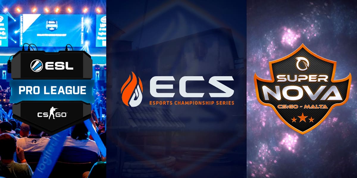 Custom Background with CS:GO ESL Pro League 2018 Logo, Esports Championship Series Logo, and CS:GO Super Nova 2018 Logo