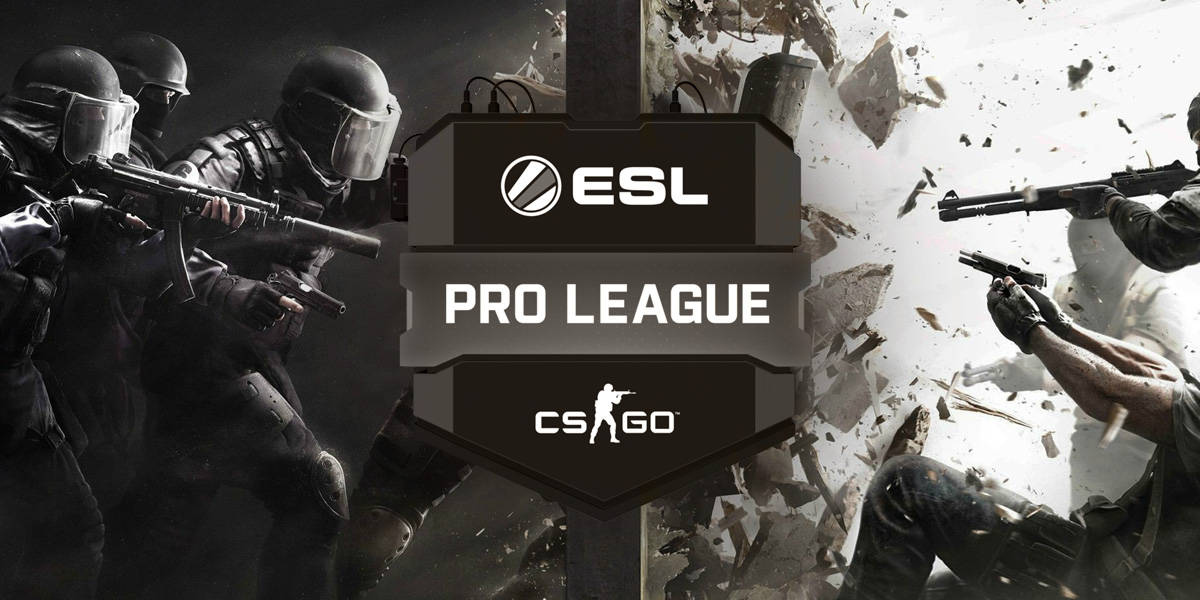 Black and White ESL Pro League Logo on Custom CSGO background