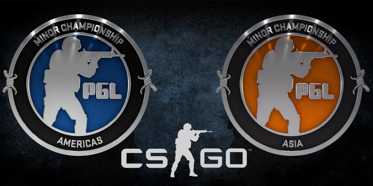 CS:GO America's Minor Championship Logo and Asia's Minor Championship Logo on CS:GO Background
